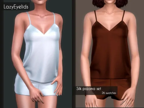 Alpha Silk pajama set - The Sims 4 Custom Content