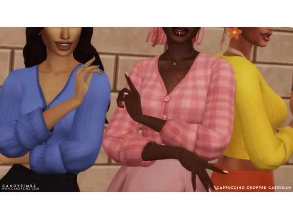 Maxis Match CAPPUCCINO CROPPED CARDIGAN - The Sims 4 Custom Content