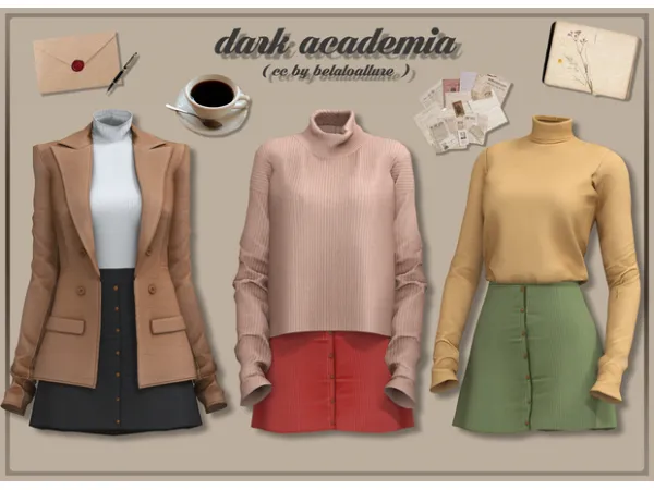 Alpha Dark academia by Belaloallure - The Sims 4 Custom Content