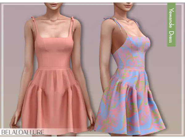 Alpha Yewande Dress by simsfinds - The Sims 4 Custom Content
