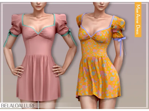 Alpha Mae Anne Dress by simsfinds - The Sims 4 Custom Content