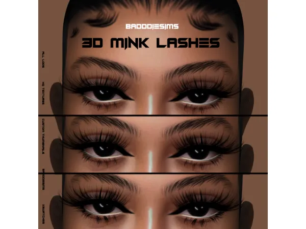 Mix 3D MINK LASHES L1 by BADDDIESIMS - The Sims 4 Custom Content