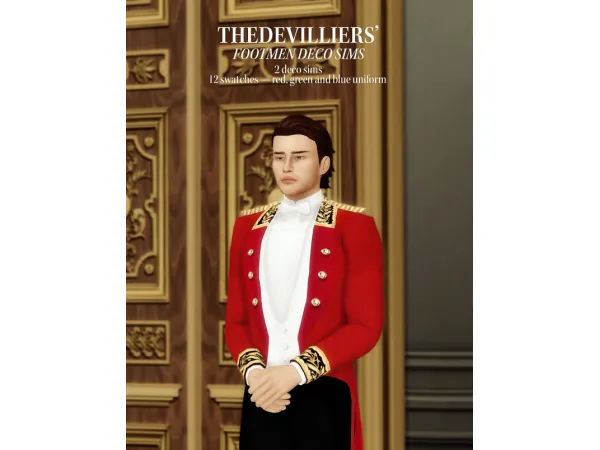 Mix footmen deco sims by the devilliers - The Sims 4 Custom Content