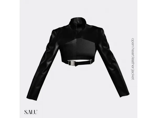 Alpha [SALU] openheart leather jacket - The Sims 4 Custom Content