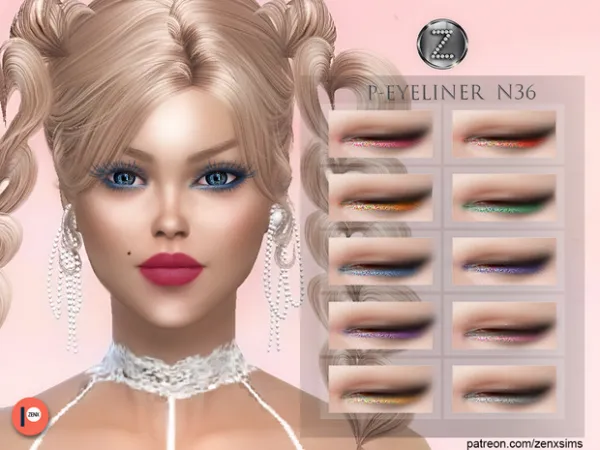 Alpha P EYELINER N36 by zenx - The Sims 4 Custom Content