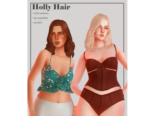 Maxis Match Holly Hair by Sunivaa - The Sims 4 Custom Content