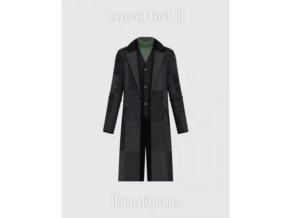 Mix [Lonelyboy] Layered Coat 01 - The Sims 4 Custom Content