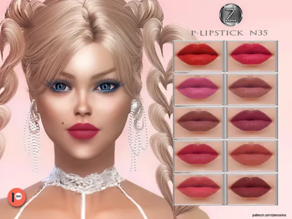 Alpha P LIPSTİCK N35 by zenx - The Sims 4 Custom Content