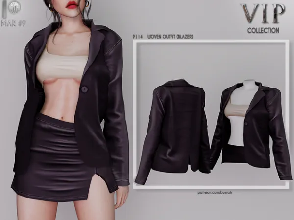 Alpha WOVEN OUTFIT P114 P115 tr by busra - The Sims 4 Custom Content