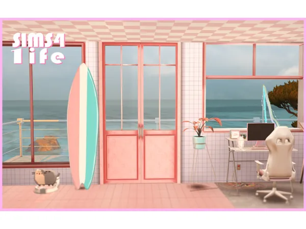 Mix Cute door and windows set D by Sims41ife - The Sims 4 Custom Content