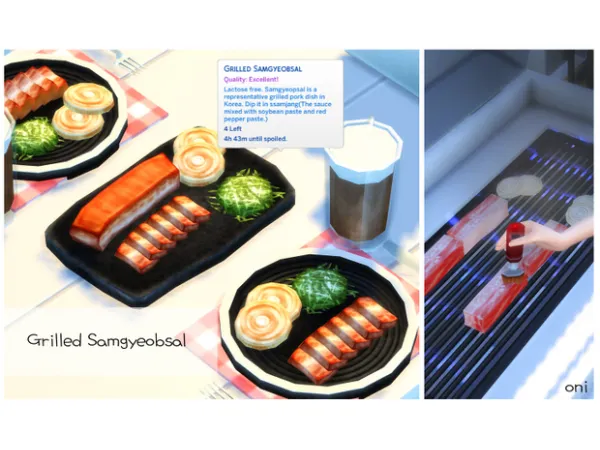 Mix March 2022 Recipe_Samgyeobsal by ONI - The Sims 4 Custom Content