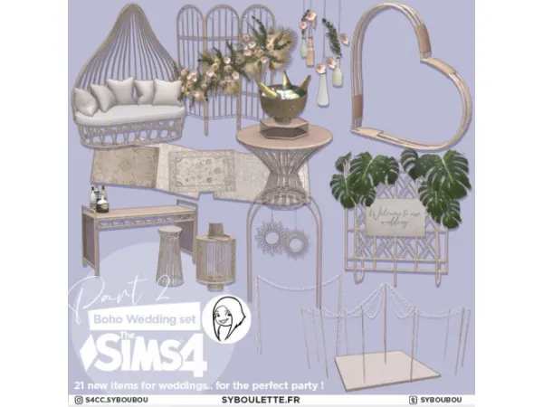 Alpha Boho Wedding set Part 2 - The Sims 4 Custom Content
