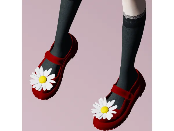 Alpha acc) Daisy mary jane shoes - The Sims 4 Custom Content
