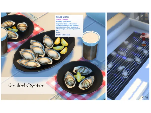 Mix March 2022 Recipe_Grilled Oyster by ONI - The Sims 4 Custom Content