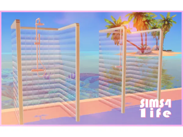 Mix Beach shower stall by Sims41ife - The Sims 4 Custom Content