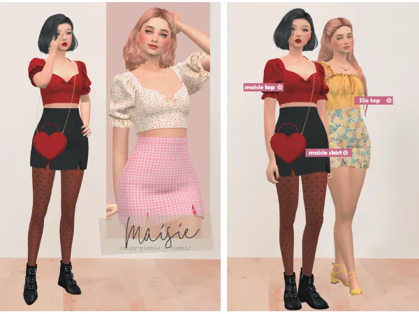 Alpha Maisie Lila Set by Daisy Pixels - The Sims 4 Custom Content