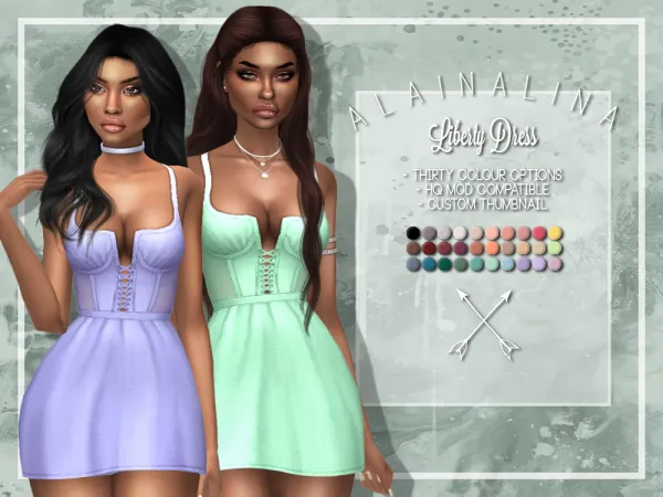 Maxis Match Liberty Dress - The Sims 4 Custom Content
