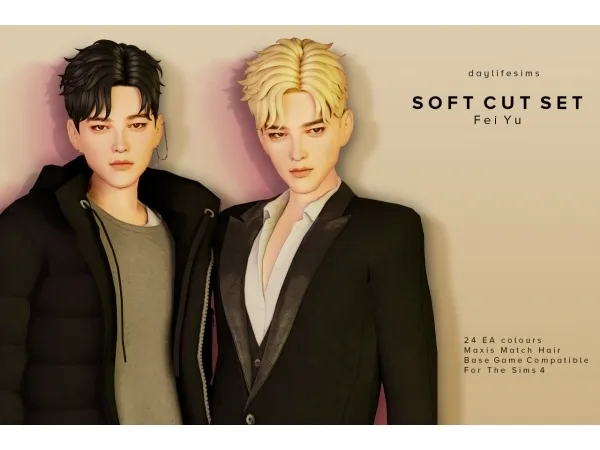 Maxis Match SOFT CUT SET Fei Yu by Daylife Sims - The Sims 4 Custom Content