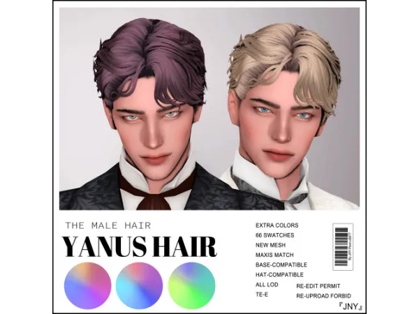 Mix [JNY] YANUS HAIR - The Sims 4 Custom Content