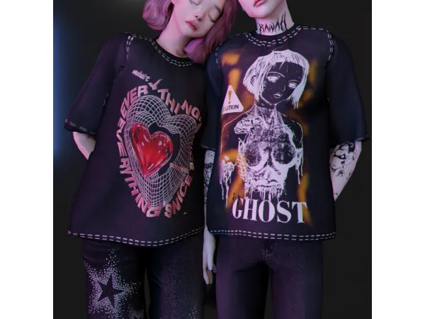 Alpha Cursed Shirt by Whimp 1337 - The Sims 4 Custom Content