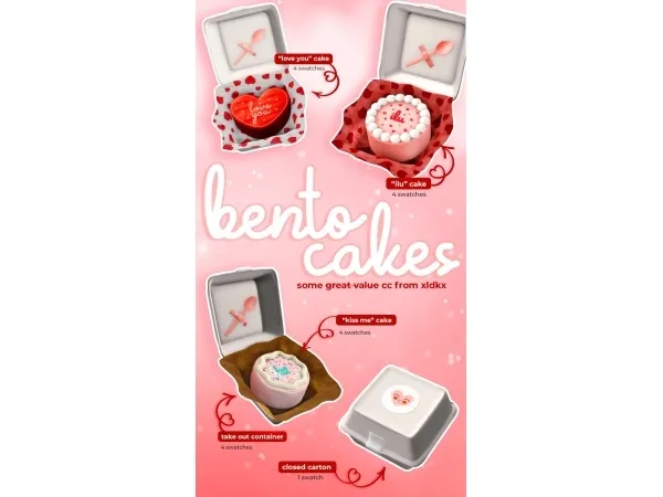 Mix GREAT VALUE BENTO CAKES - The Sims 4 Custom Content