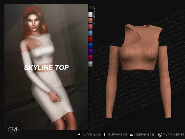 Alpha Skyline Top by bradford - The Sims 4 custom content