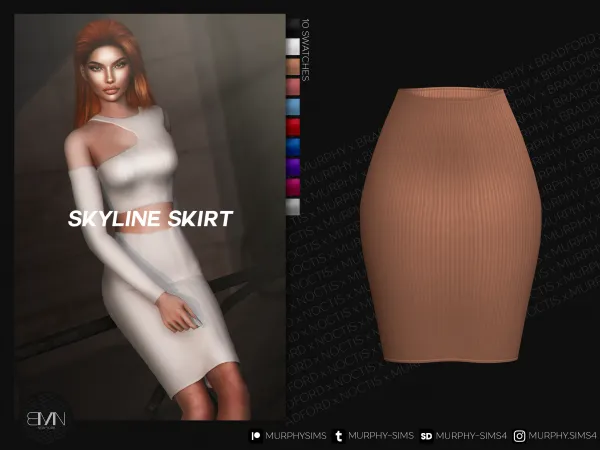 Alpha Skyline Skirt by bradford - The Sims 4 Custom Content