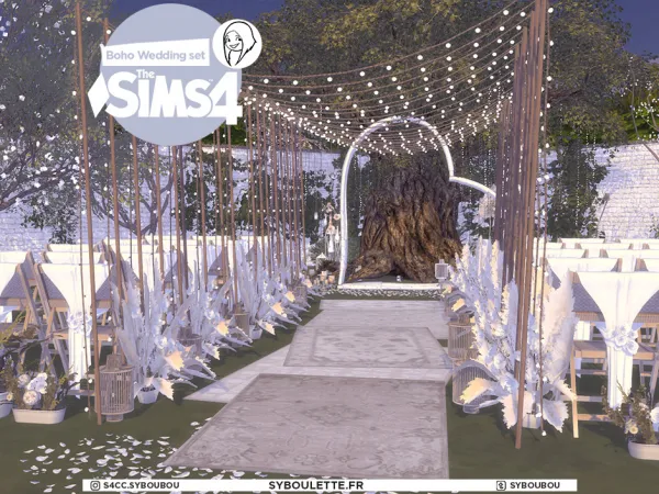 Alpha Boho wedding build lot - The Sims 4 Custom Content
