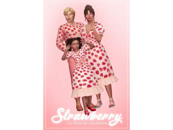 Maxis Match Strawberry Set by Joliebean - The Sims 4 Custom Content