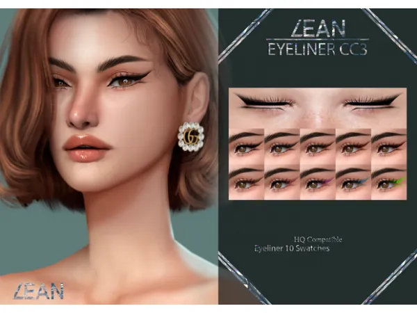 Alpha Eyeliner CC3 by LEAN - The Sims 4 Custom Content