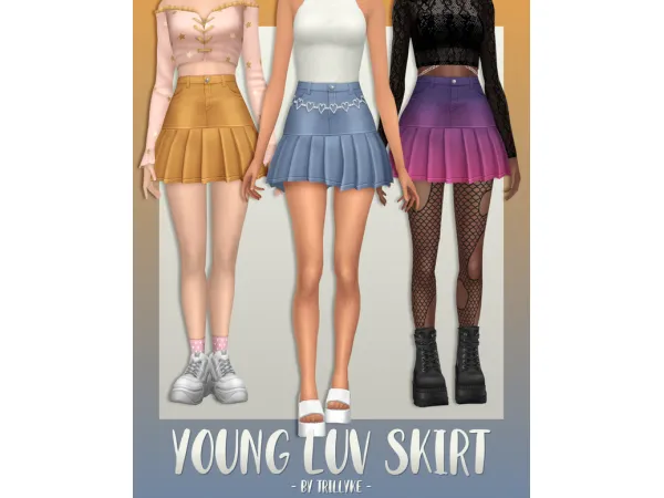 Maxis Match Young Luv Skirt by Trillyke - The Sims 4 Custom Content