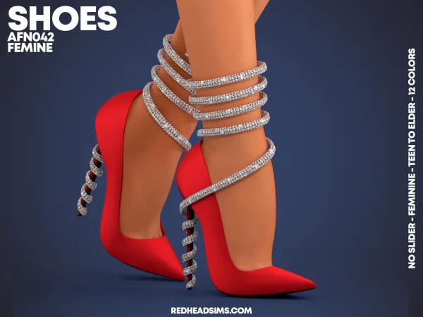 Alpha AF SHOES N042 NO SLIDER by redheadsims - The Sims 4 custom content