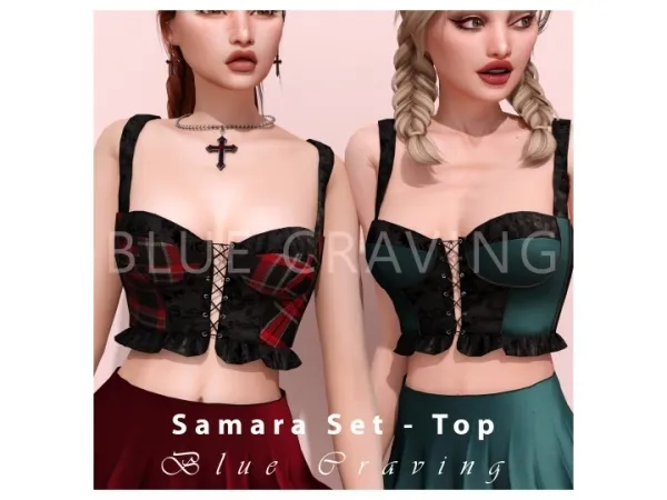 Alpha Blue Craving Samara Top - The Sims 4 Custom Content