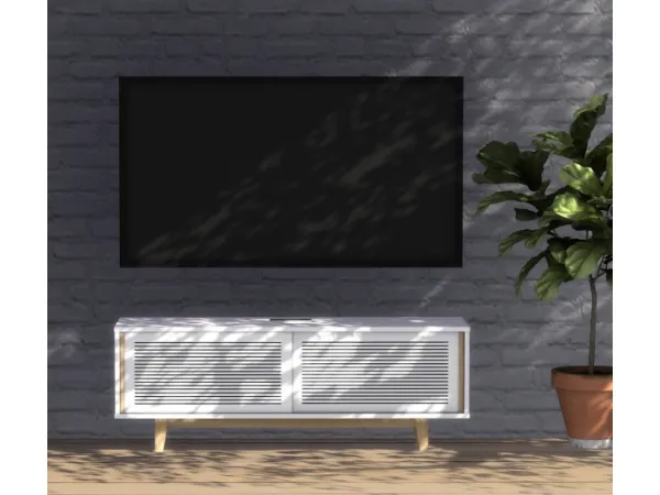 Alpha Line Media Bench - The Sims 4 Custom Content
