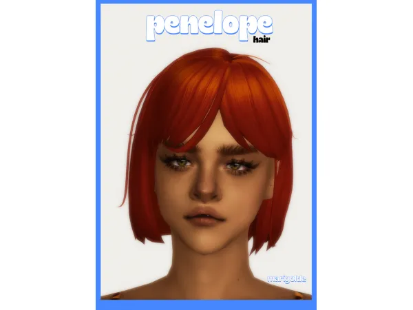 Maxis Match Penelope Hair by marigolde - The Sims 4 Custom Content