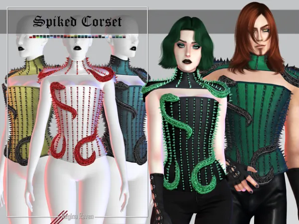 Alpha Spiked Corset by Regina Raven - The Sims 4 Custom Content