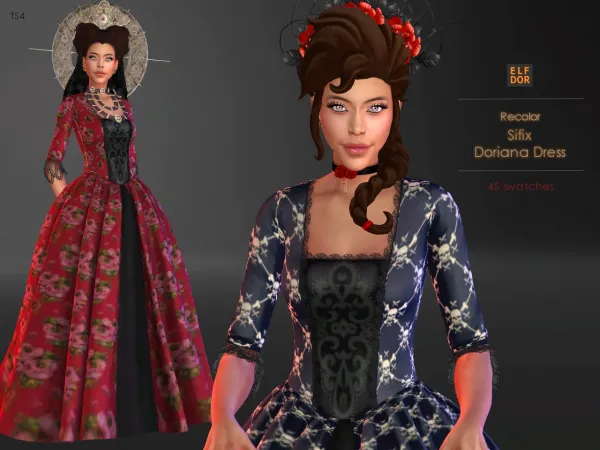Alpha Sifix Doriana Dress RC - The Sims 4 Custom Content