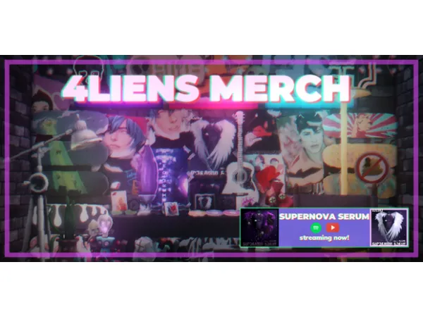 Mix SUPERNOVA SERUM 4LIENS MERCH by kindlespice - The Sims 4 Custom Content