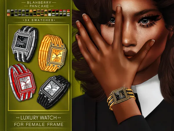 Alpha LUXURY WATCH (F) Blahberry Pancake - The Sims 4 Custom Content
