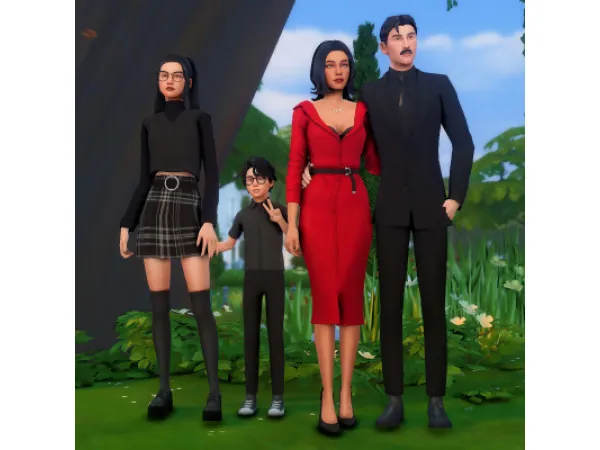 Maxis Match Goth Family Makeover - The Sims 4 Custom Content