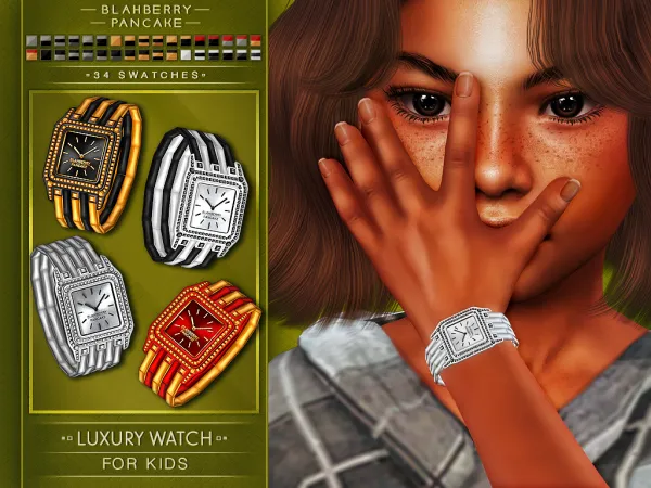Alpha LUXURY WATCH (KIDS ONLY) Blahberry Pancake - The Sims 4 Custom Content