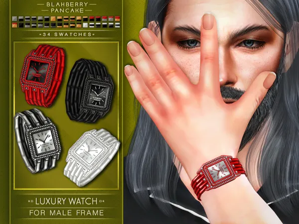 Alpha LUXURY WATCH (M) Blahberry Pancake - The Sims 4 Custom Content