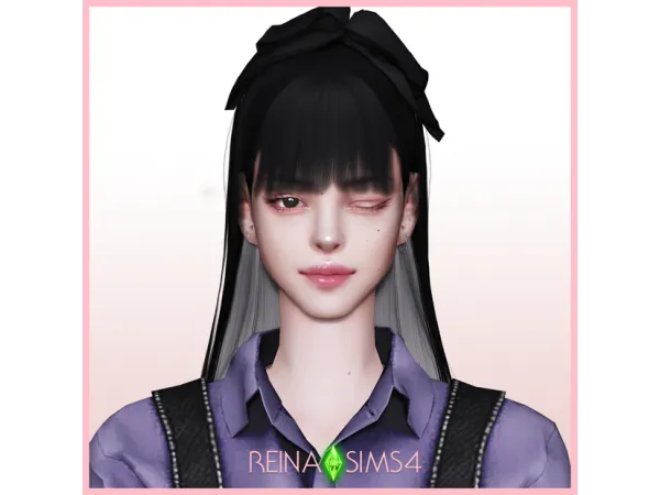 Alpha REINA_TS4_18_YENA HAIR RIBBON by Reina Sims4 - The Sims 4 Custom Content