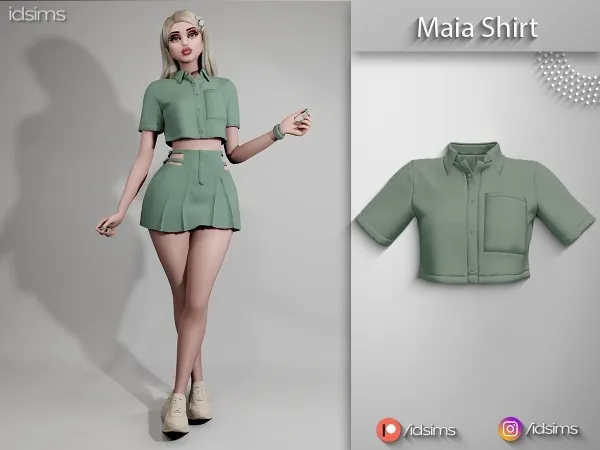Alpha Maia shirt - The Sims 4 Custom Content