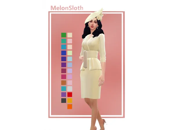 Maxis Match Yellow Alexander McQueen Dress and Philip Treacy hat - The Sims 4 Custom Content