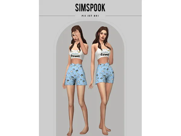 Maxis Match PJS SET A01 by simspook - The Sims 4 Custom Content
