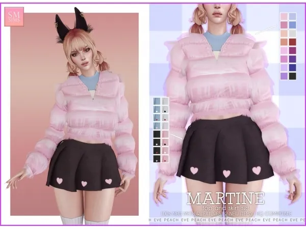 Alpha Martine Top and Skirt - The Sims 4 Custom Content