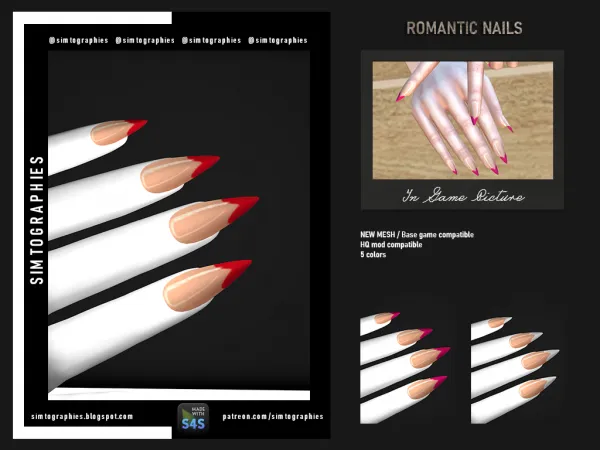 Alpha Romantic Nails - The Sims 4 Custom Content