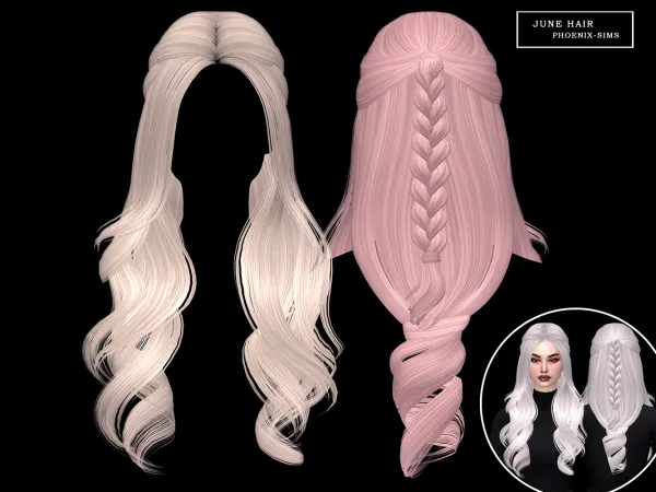 Alpha June Hair - The Sims 4 Custom Content
