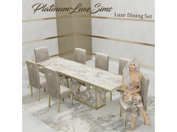 Luxe Dining Set by PlatinumLuxeSims